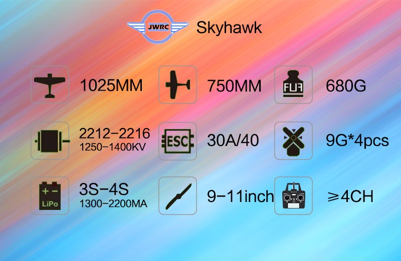 JWRC-Skyhawk-1025mm-Spannweite-aus-Balsaholz-RC-Flugzeug-Trainer-KIT-fuumlr-Anfaumlnger-1983355-1